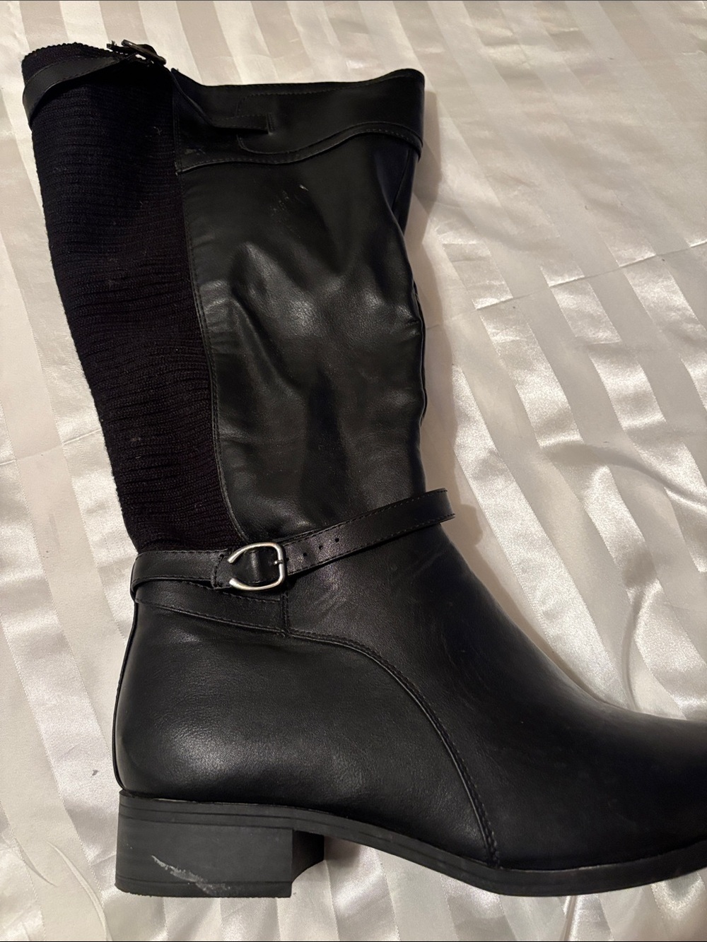 cloudwalkers Black Mid-Calf Heeled Boots